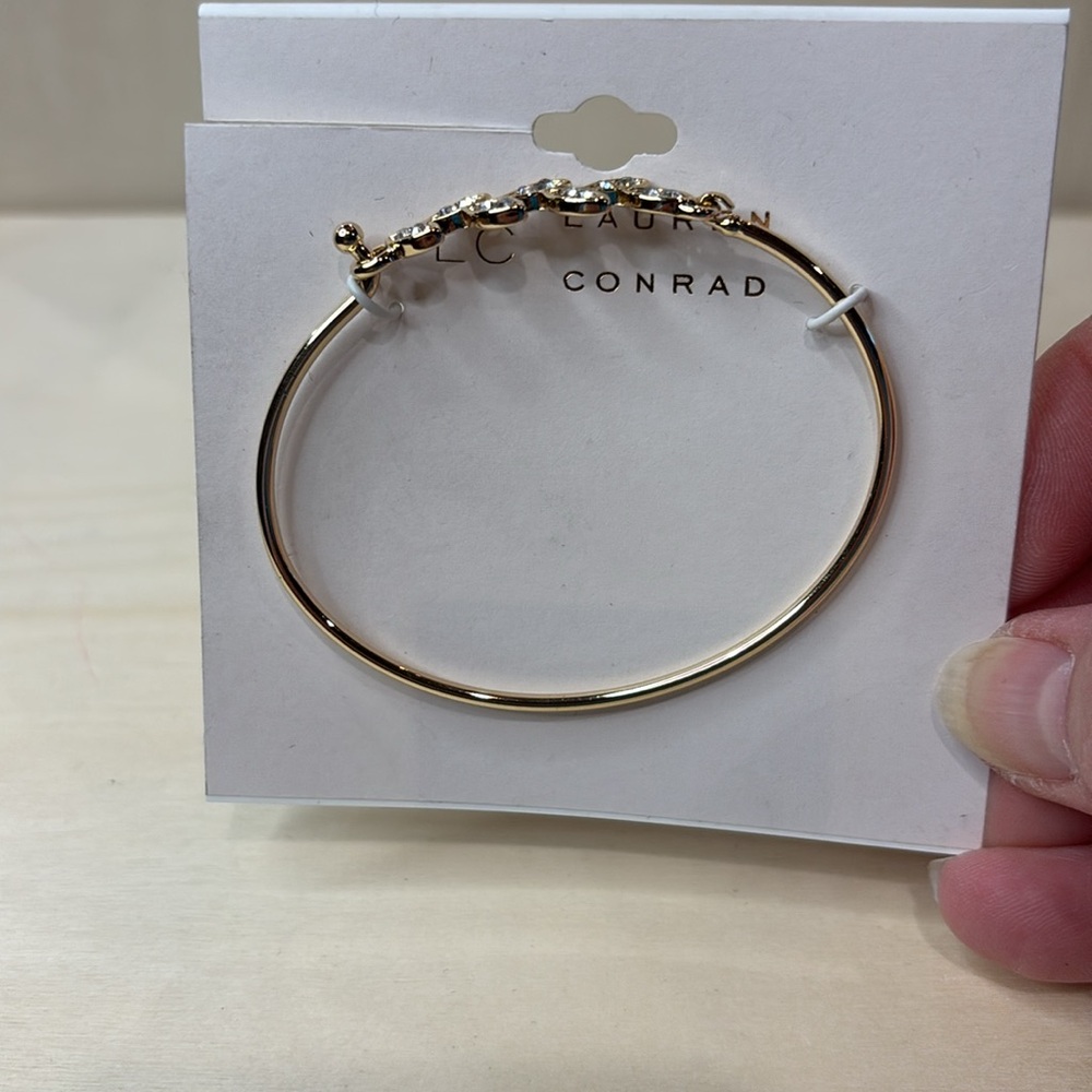 LC Lauren Conrad Gold Leaf Bangle Bracelet - Picture 4 of 4